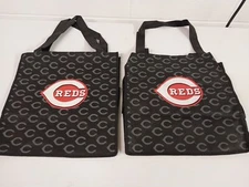 Set of 2 - Cincinnati Reds Baseball Tote Shopping w/ handles bag