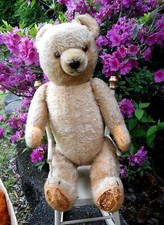 Antique Mohair German Teddy Bear - 18", Growler, Germany, Straw Stuffed, Hermann