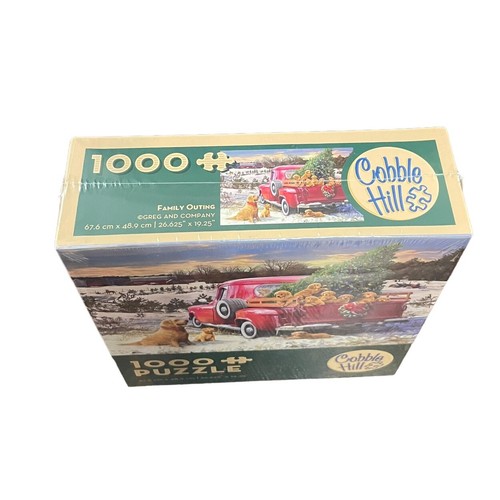 Cobble Hill 1000 Piece Jigsaw Puzzle Christmas Red Truck Puppies New SEALED - Picture 6 of 9