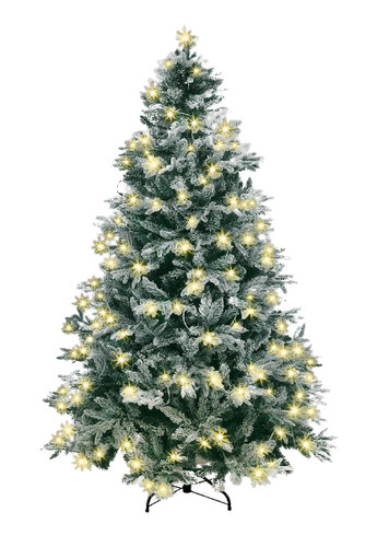 8ft Künstlicher Weihnachtsbaum Lappland-Tanne Warmweiß LEDs, Schnee beflockt