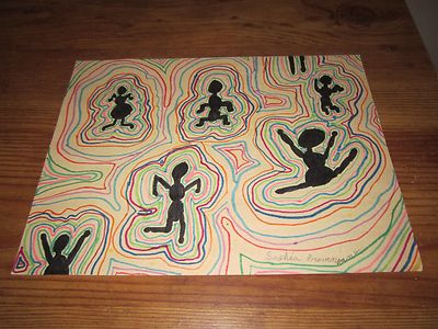 12'' x 9'' mixed media marker figure original art signed by: Sophia Provenzano  