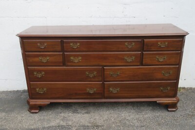 Ethan Allen Solid Cherry Long Low Dresser Bathroom Vanity 5785 | eBay
