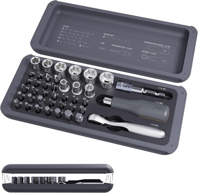Snap to GO Mini Ratchet and Screwdriver Set, 41-Pieces, Polycarbonate and Alloy 