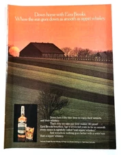 1979 Ezra Brooks Bourbon Whiskey Magazine Print Ad Where the sun goes down as...