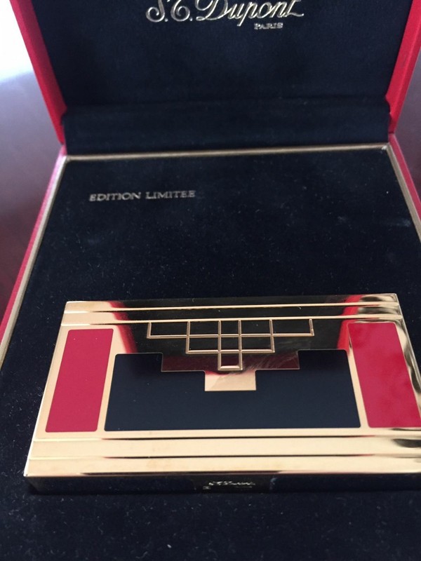 DUPONT LIMITED EDITION ART DECO SECRET CARRIAGE CLOCK 1996 BLACK & RED LACQUER #