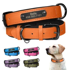 Personalized Dog Collar with Name and Phone Number Engraved Durable Metal Buckle
