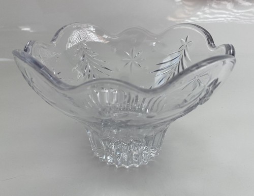 Mikasa 6" Crystal Footed Bowl Christmas Night WY601/210 Clear Holiday Decor - Picture 6 of 7