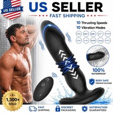 Thrusting Anal Butt Vibrator Plug Dildo Prostate Massager Sex Toys for Men Women