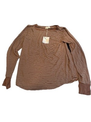 Thread & Supply Brown Striped Long Sleeve Shirt Size L