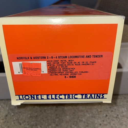 Lionel 6-18638 Norfolk & Western 2-6-4 Steam Loco & Tender #638 EX/caja - Imagen 4 de 12