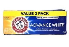 Arm & Hammer Advance White Anticavity Fluoride Toothpaste, 6 fl oz - 2 Pack 1.25 per gallon