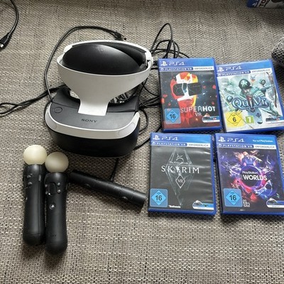 Playstation 4 VR Brille & , 2 Move-Controller,4 CD