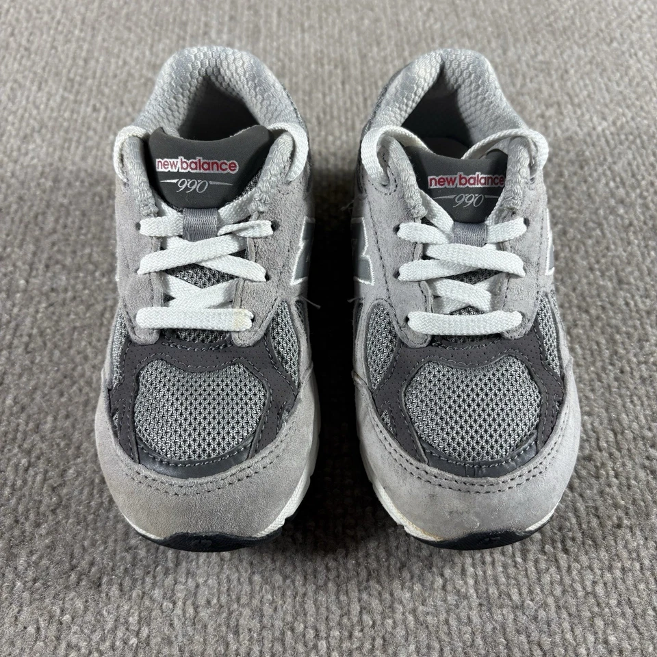 New Balance 990v3 ребенка ясельного возраста размер 9 серый замши IC990GY3 - Изображение 2 из 4