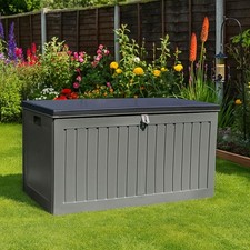 Outdoor Plastic Garden Storage Deck Box 270L Cushion Toy Tool Utility Chest