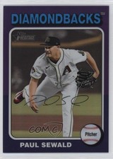 2024 Topps Heritage High Number Hot Box Chrome Purple Refractor Paul Sewald 1pr8