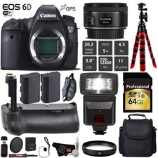 Canon EOS 6D DSLR Camera with 50mm f/1.8 STM Lens Professional Battery Grip