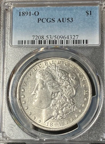 1891 O Morgan Silver Dollar, PCGS AU53. Good Luster.