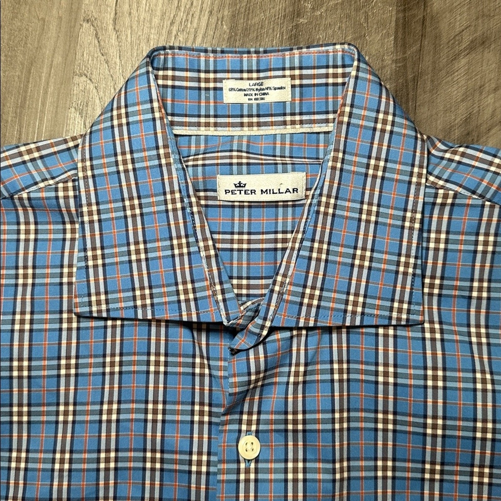 Peter Millar Plaid Performance Spread Collar Long… - image 5