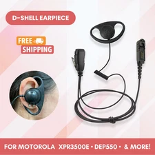 D-Shape Earpiece w/ PTT Mic for Motorola Radios XPR3300, XPR3500e, DEP550