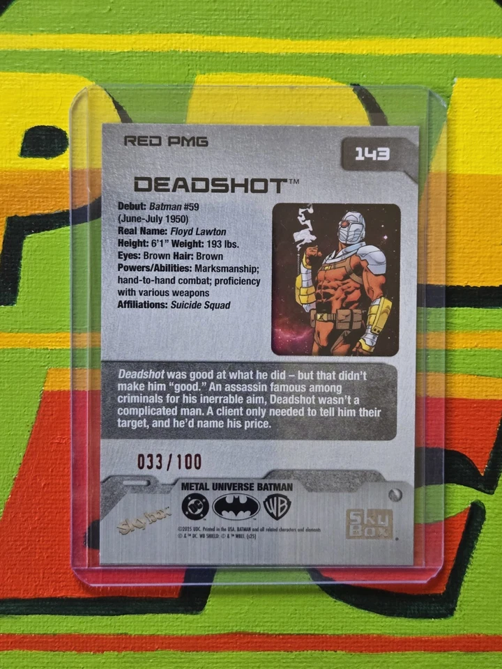 Deadshot- PMG Red /100- Precious Metal Gems- 2025 Skybox Metal Universe Batman - Image 2 of 2