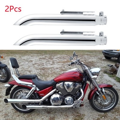 2x Auspuff Endtopf Schalldämpfer Turn Out für Honda VTX1800 VTX1300 VT1100 VT750