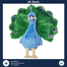 Vibrant Realistic Peacock Plush Eco-Friendly Cuddly Bird Toy 18cm