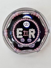 Whitefriars Paperweight Queen Elizabeth  Il Silver Jubilee 1952/77 Lead Crystal