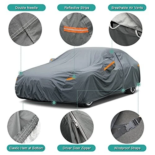 For Honda Pilot 2008-2025 Waterproof Car Cover 16 Layers All Weather with Zipper Foto 3 de 4