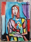 Original Abstract Painting Canvas Neo Expressionist Fine Art Decor 12x16 — photo 4