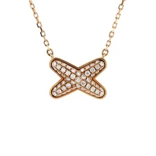 Chaumet Jeux de Liens Pendant Necklace 18K Rose Gold with Diamonds