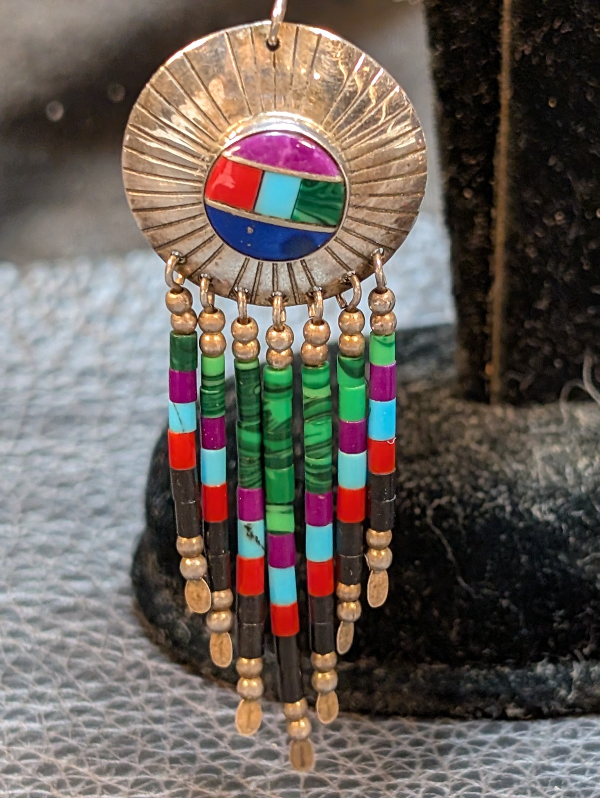 TK Sterling Silver Dangle Earrings - Native Ameri… - image 8