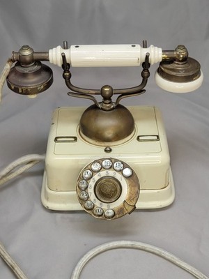 Antique c. 1920 Kjøbenhavns Telefon Aktieselskab KTAS Danish Rotary Telephone