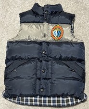 New Gap Kids Puffer Vest Sz Large 10 Full Zip Gap Rugby Club Crest Navy Gray