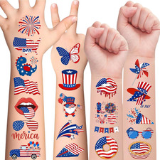 4Th of July Temporary Tattoos - 105 PCS USA Stickers Fourth of July Party Favors