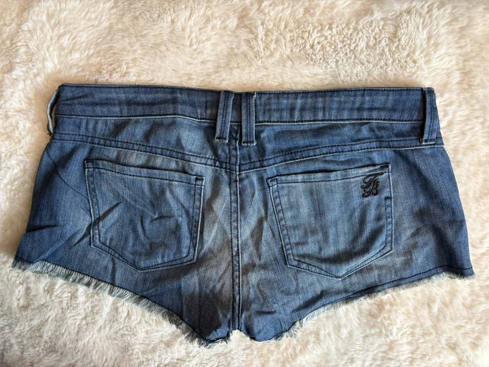 frankie b. Pantalones Cortos Jeans Denim Jean Talla 28 Tiro Bajo Botín Daisy Duke Y2K Años 2000 Foto 2 de 4