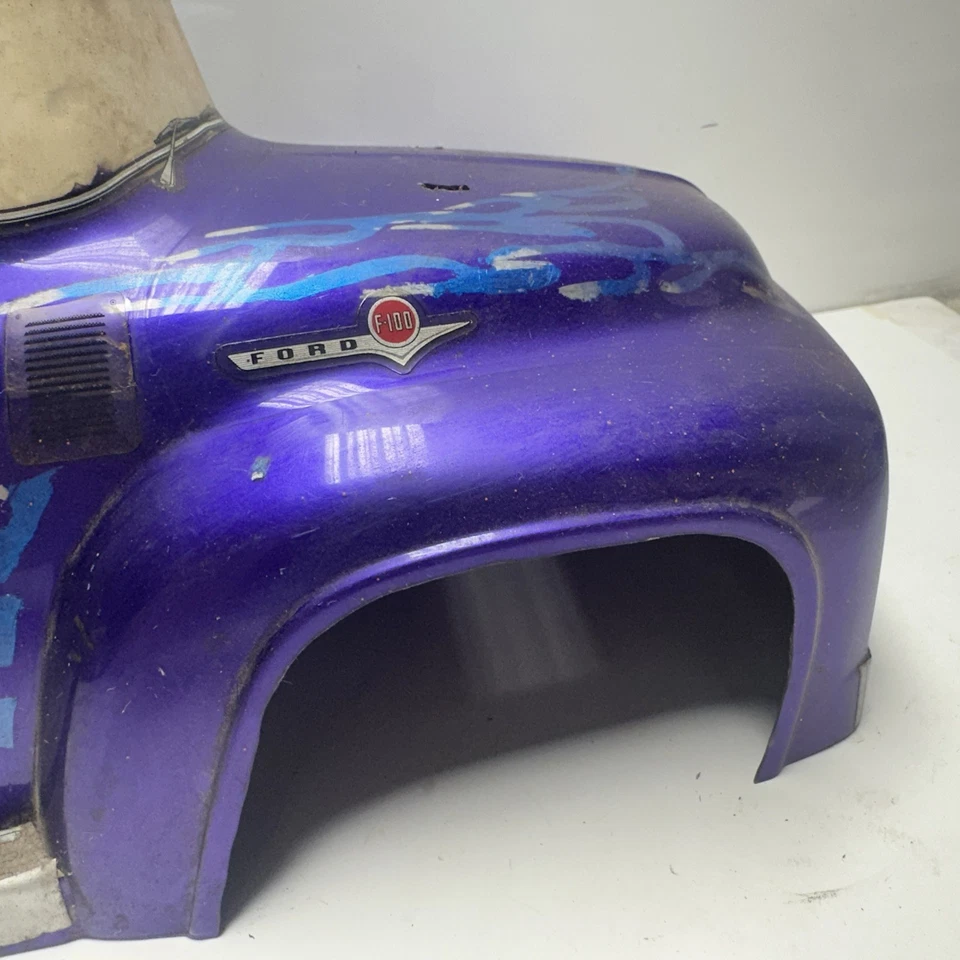 Vintage RC Ford F150 Body Shell. Purple/Flames/Used. See Pics. - Image 4 of 4