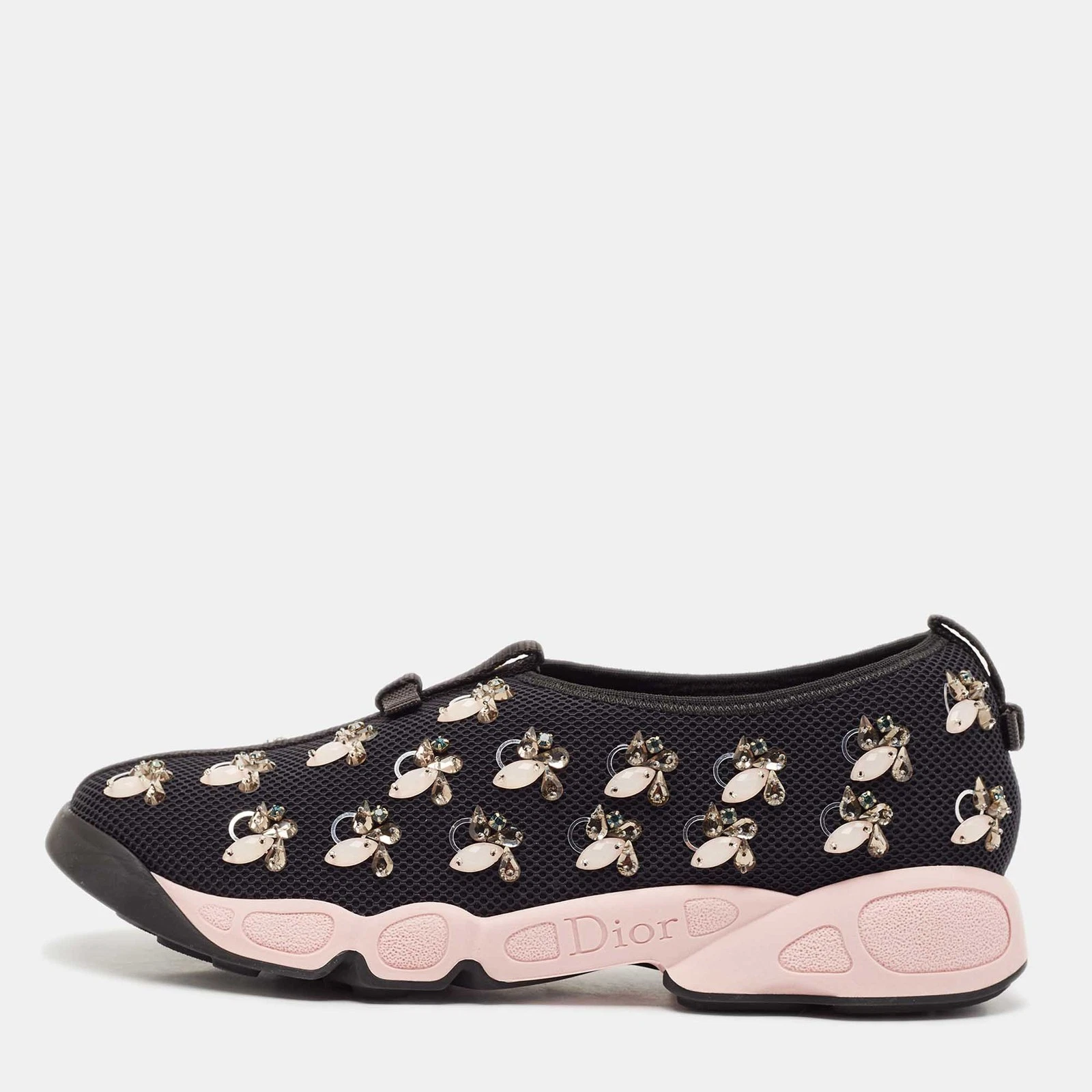Baskets Dior noires ornées de maille fusion taille 40