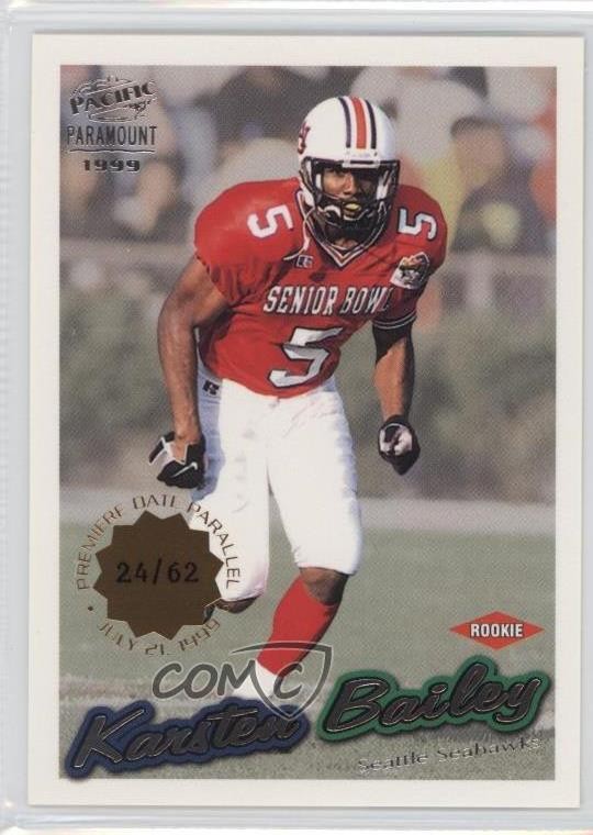 1999 Pacific Paramount Premiere Date 24/62 Karsten Bailey #217 Rookie RC 0f8