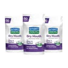 SmartMouth Dry Mouth Mints Sugar Free Breath Freshener with Zinc and Xylitol