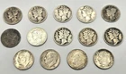 LOT OF 14 DIMES-90% SILVER - 4 ROOSEVELT DIMES-10 MERCURY DIMES - DATED 1919-44