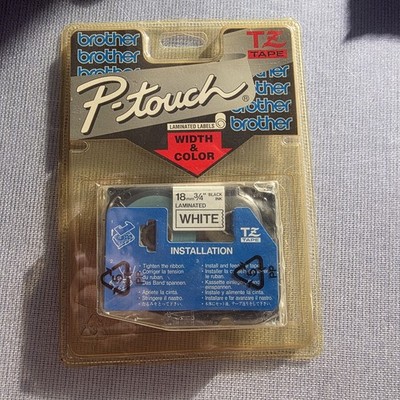 2 X  Brother P-touch T-Z Laminated Tape Labels White 3/4'' black Ink  laminated