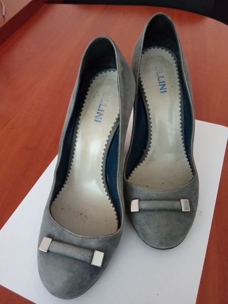 Women Pollini Heels Grey Suede 38