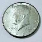 1964 Kennedy Silver Half Dollar 90% Silver Circulated Coin Free Shipping #7936