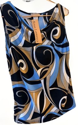 New w/ Tags Susan Lawrence Y2k Swirl Design retro psychedelic Small sleeveless 