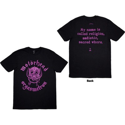 Motörhead T-Shirt: Orgasmatron Lyric (schwarz) (Back Print) OFFICIAL NEU