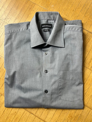 Bernd Berger Premium Easy care Business Hemd Uni L 41/42 grau langarm