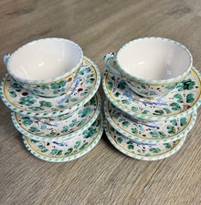 Juego de 6 tazas y platillos de café espresso de cerámica Ars Deruta de colección Italia 12 piezas usados en excelente estado
