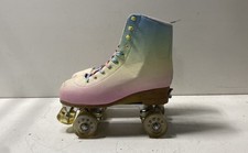 Rainbow Ombre Pastel Cracked Pattern Quad Roller Skates Women's Size 39-42