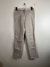Vintage Roberto Cavalli Tan Jeans IT 40 US 4 Y2K Front Zip RC Charm Skinny Denim