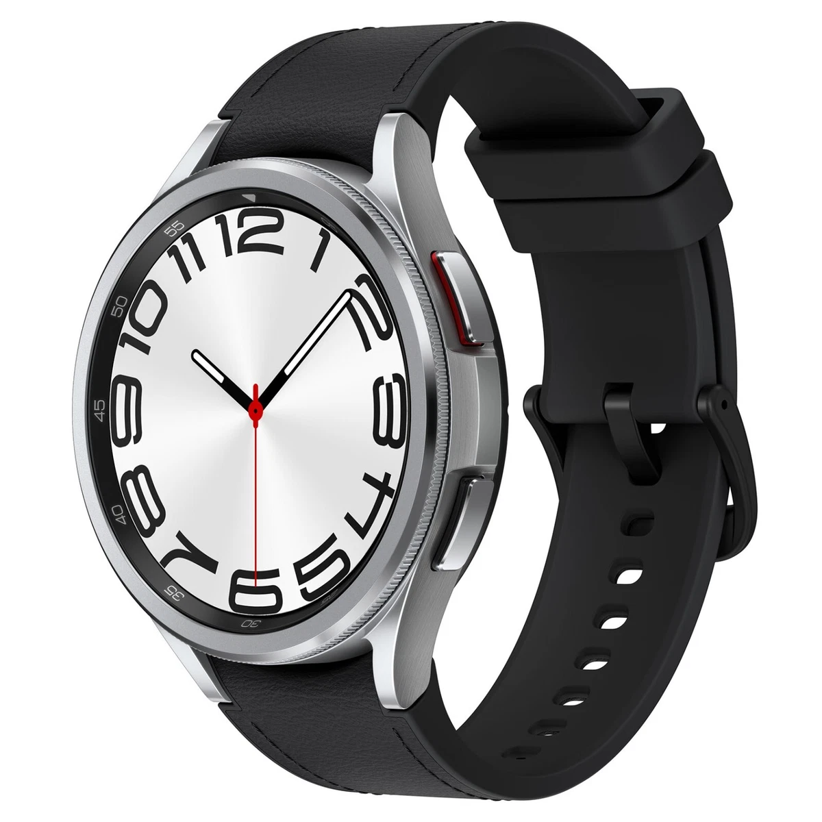Samsung Galaxy Watch6 Classic 47mm Silver w Black Hybrid Leather